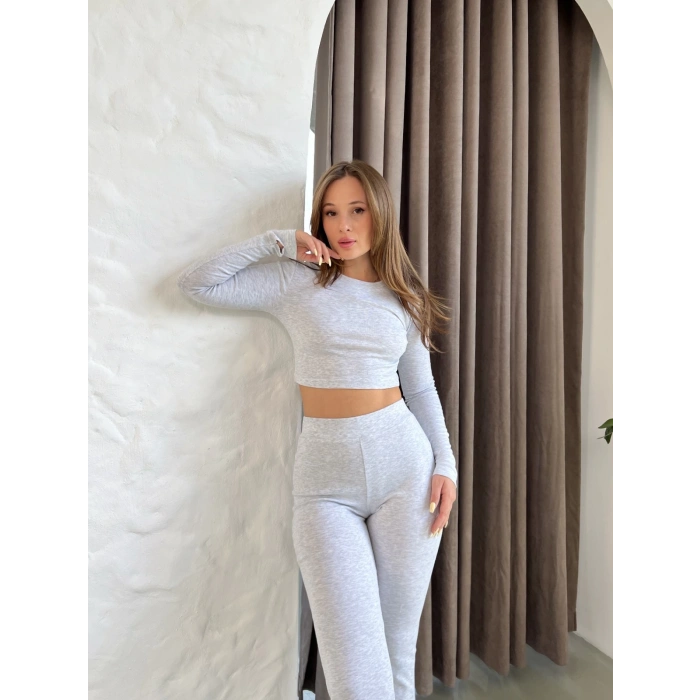 Parmak Geçirmeli Vibe Set Takım Açık Gri
