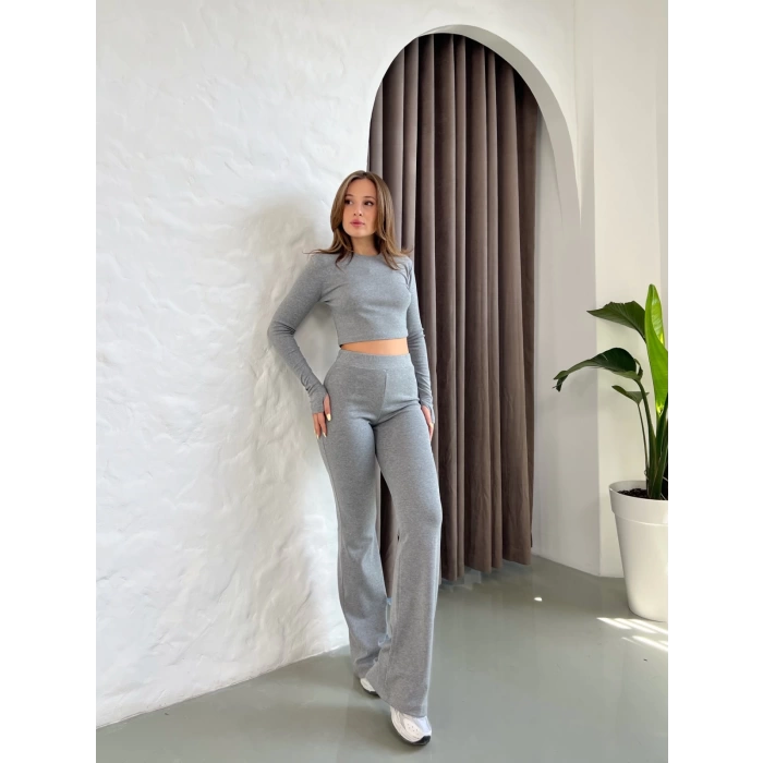 Parmak Geçirmeli Vibe Set Takım Koyu Gri