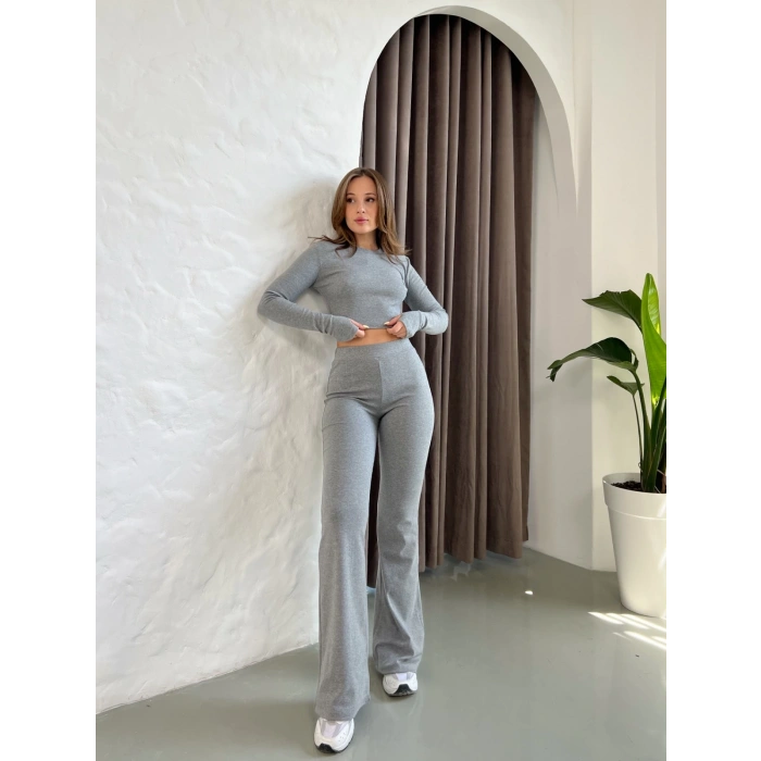Parmak Geçirmeli Vibe Set Takım Koyu Gri