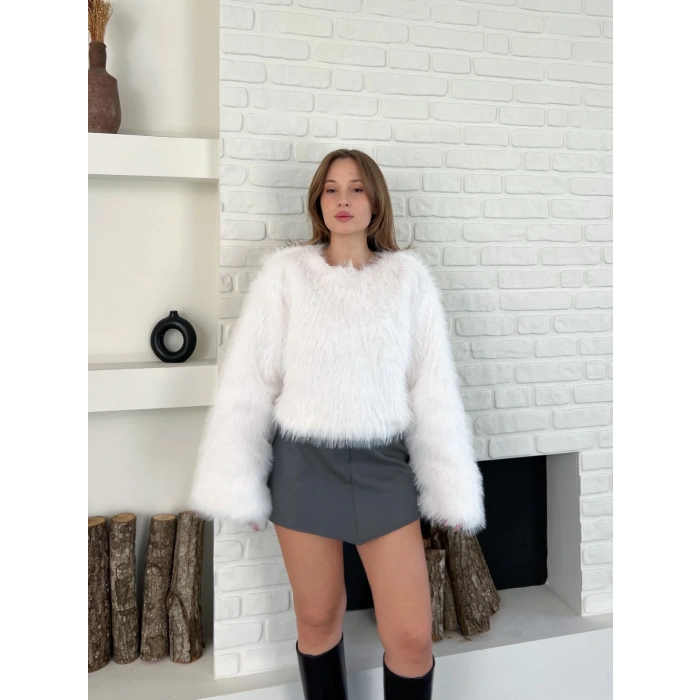 Peluş Kumaş Sweet Beyaz