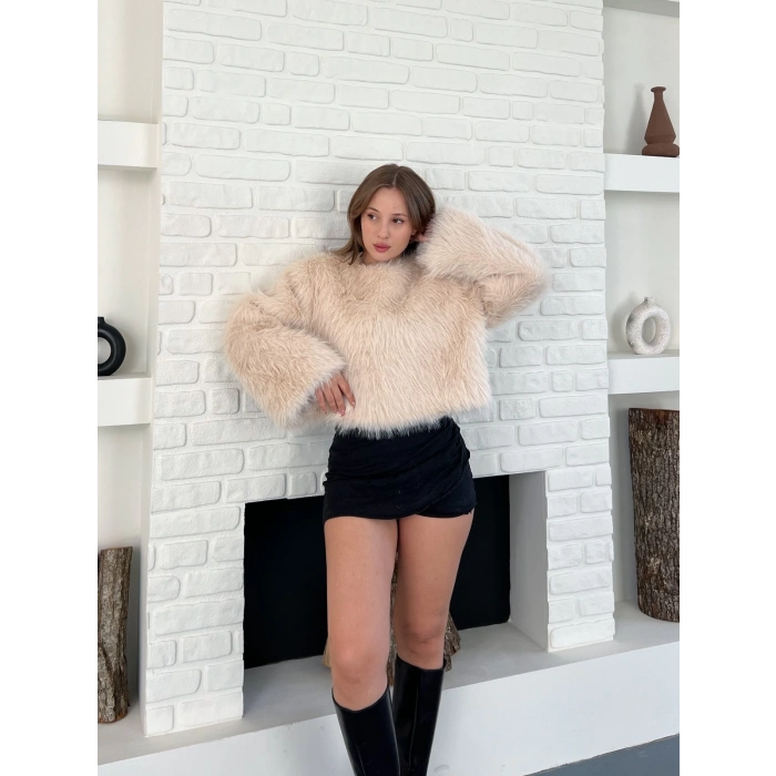 Peluş Kumaş Sweet Krem