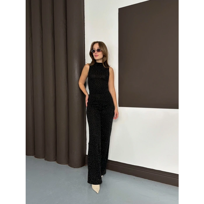 Sim Detaylı İkili Takım Siyah