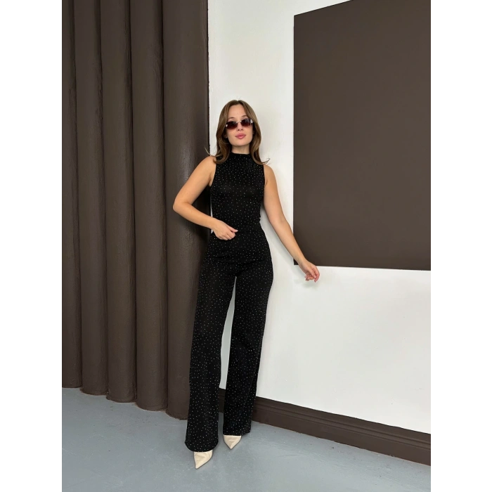 Sim Detaylı İkili Takım Siyah