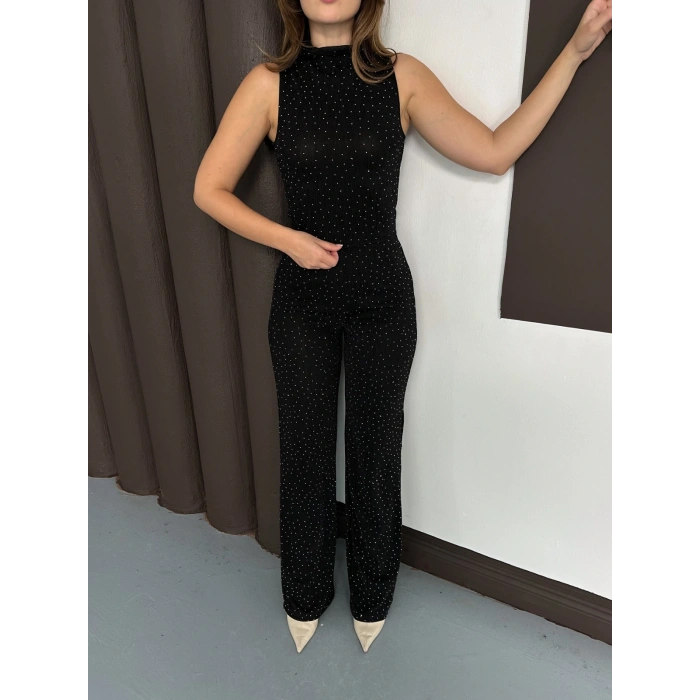 Sim Detaylı İkili Takım Siyah