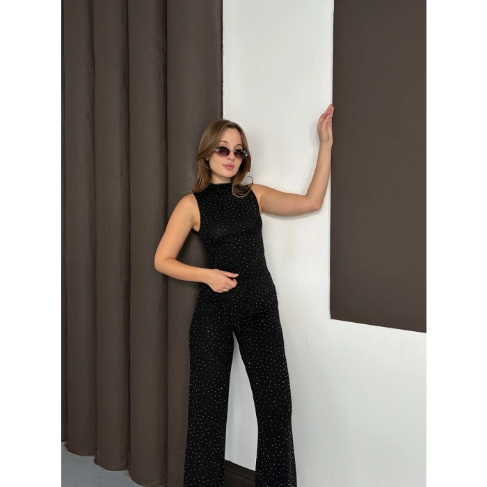 Sim Detaylı İkili Takım Siyah