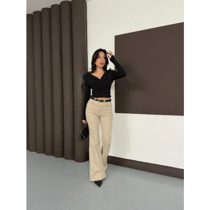 Tasarım Uzun Kol Linda Bluz Siyah