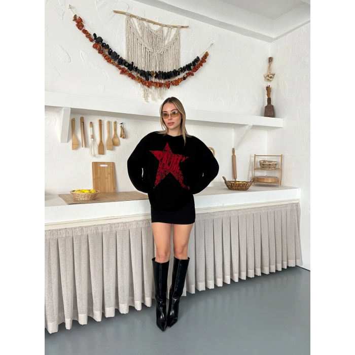 Tasarım Viral Triko Kazak Siyah