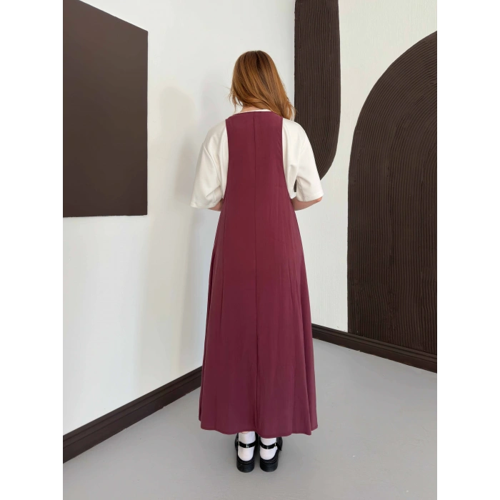 Tişört Elbise İkili Takım Mürdüm