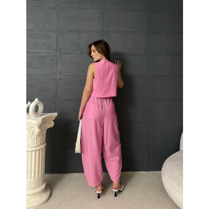Yelekli Çilek Takım Pembe