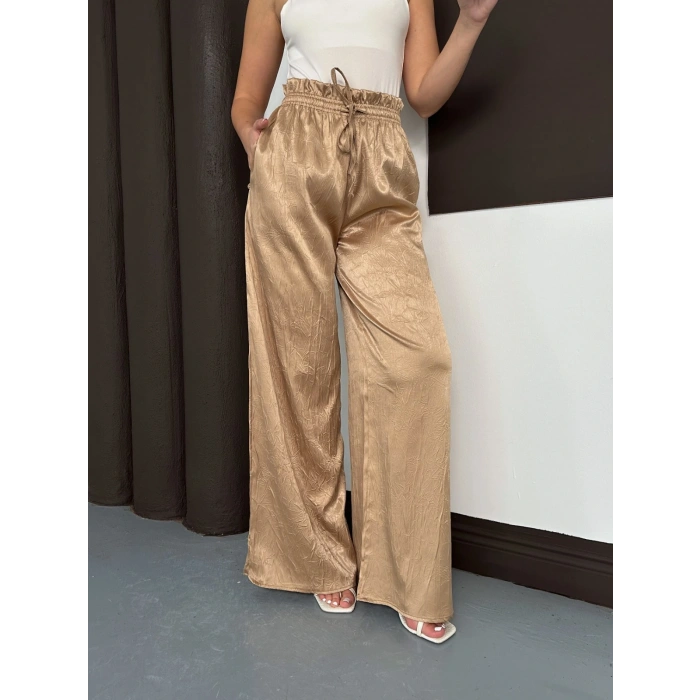 Yüksek Bel Salaş Pantolon Bej