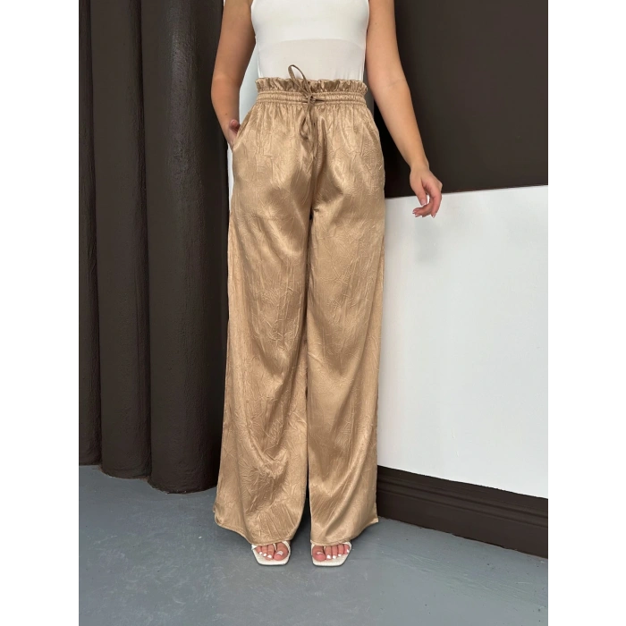 Yüksek Bel Salaş Pantolon Bej