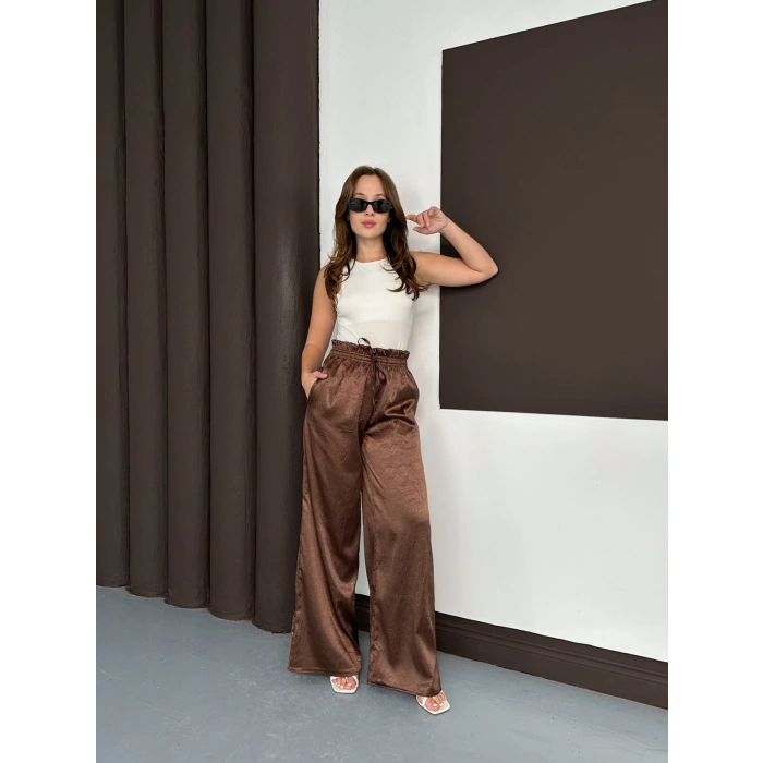 Yüksek Bel Salaş Pantolon Kahve