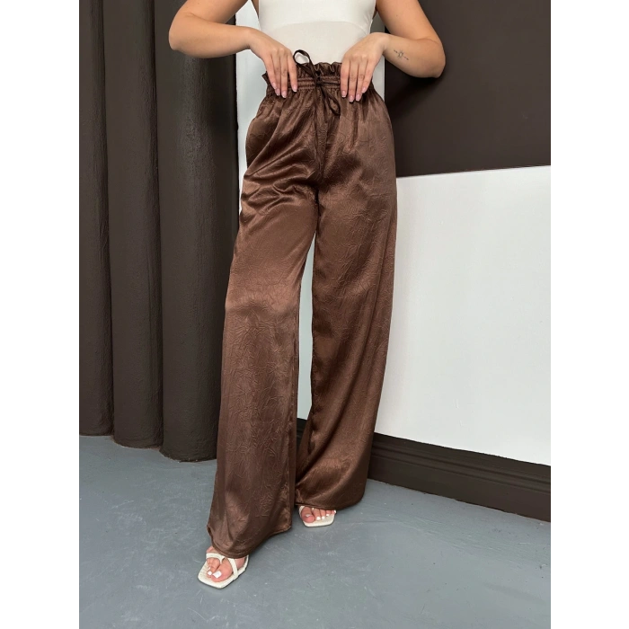 Yüksek Bel Salaş Pantolon Kahve