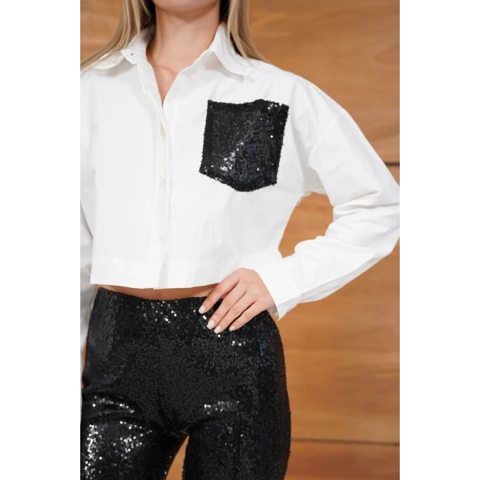 Yüksek Bel Şık Gömlek-Pantolon İkili Set Siyah