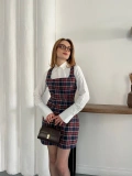 Ekose Gömlekli Jile Elbise Lacivert
