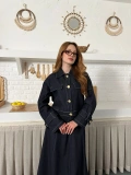 Elbise-Ceket Denim Takım Lacivert
