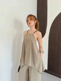 Siyah Örgü Askılı Modal Tulum Haki