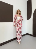 Batik Desen Ceket-Pantolon Takım Bordo