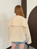 Bebe Yaka Crop Trenç Bej