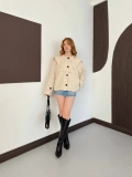 Bebe Yaka Crop Trenç Bej