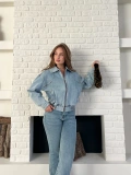 Bel Lastik Detay Denim Vibe ceket Mavi