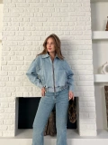 Bel Lastik Detay Denim Vibe ceket Mavi