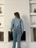 Bel Lastik Detay Denim Vibe ceket Mavi