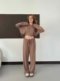 Bisiklet Yaka Rahat Kesim Modal Takım Vizon