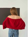 Bolero Detaylı Triko Takım Kırmızı