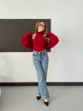 Bolero Detaylı Triko Takım Kırmızı