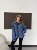 Desenli Peluş Polar lacivert