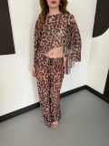 Dijital Baskı Asimetrik Bikini Üstü Takım Leopar