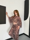 Dijital Baskı Asimetrik Bikini Üstü Takım Leopar