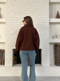 Fermuarlı Kaşe Kısa Ceket Kahverengi