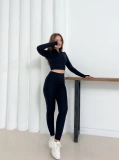 Fermuarlı Tayt Takım Siyah