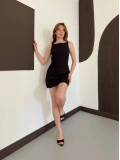 Ham Keten Basic Elbise Siyah