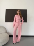 Kapüşonlu Modal Bol Paça İkili Takım Pembe