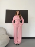Kapüşonlu Modal Bol Paça İkili Takım Pembe
