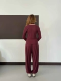 Modal Kumaş Üçlü Mudail Takım Bordo