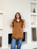 Nubuk Kürk Detaylı Yelek Taba