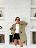 Parça Detalı Oversize Trençkot Haki