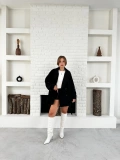 Parça Detalı Oversize Trençkot Siyah