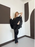 Pelerin Bluz Pantolon Plaj Takım Siyah