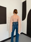 Pelerin Detaylı Body Suit Bej
