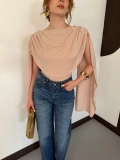Pelerin Detaylı Body Suit Bej