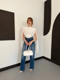 Pelerin Detaylı Body Suit Beyaz