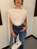 Pelerin Detaylı Body Suit Beyaz