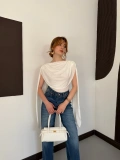 Pelerin Detaylı Body Suit Beyaz