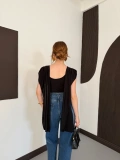 Pelerin Detaylı Body Suit Siyah