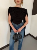 Pelerin Detaylı Body Suit Siyah
